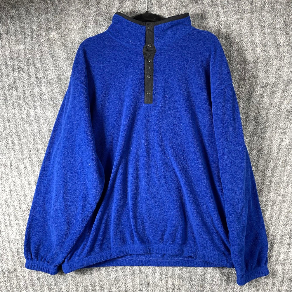Vintage Jacket Mens Large Blue JCPenney USA Olympic Fleece Pullover 90s Snap T